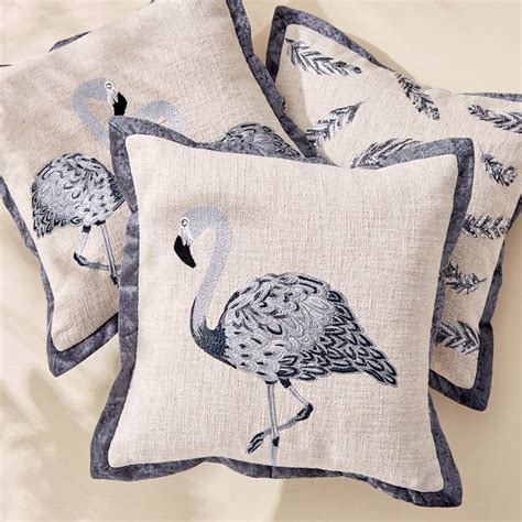 Buy Plushify Flamingo Embroidered Cushion Cover - 40x40cm from Home ...