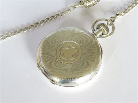 Silver 1917 Koh-i-noor Pocket Watch And Chain