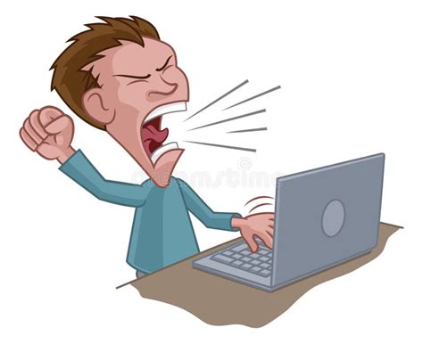 Image result for Angry Cartoon Man On Computer