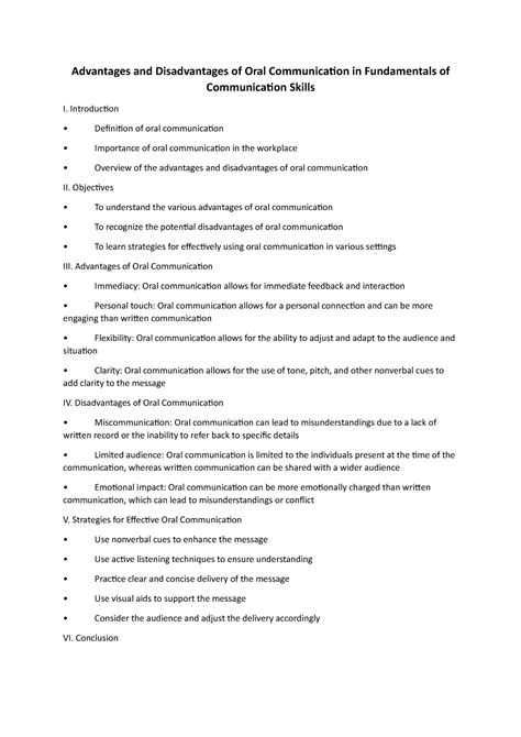 Advantages and Disadvantages of Oral Communication - Introduction ...