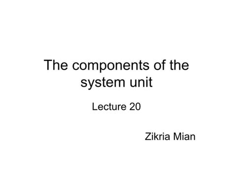 Image result for Major Component of System Unit Tutorial