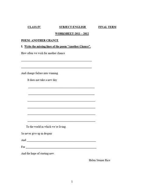 Image result for Class 4th English Worksheet CBSE