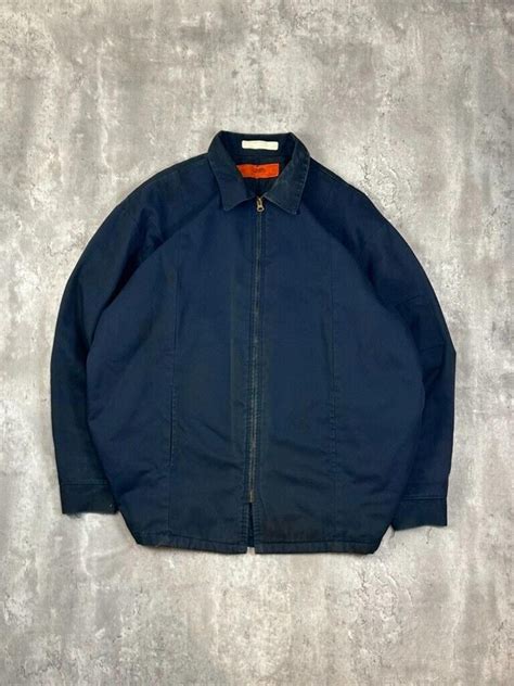 Cintas Quilted Lined Canvas Work Wear Full Zip Detroit Style Jacket ...