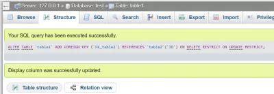 Image result for How to Make One Column Foreign Key phpMyAdmin