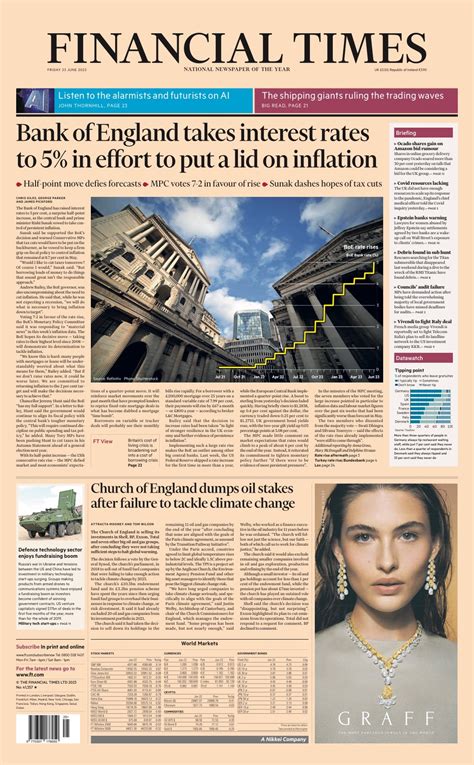 Financial Times Front Page 23rd of June 2023 - Tomorrow's Papers Today!
