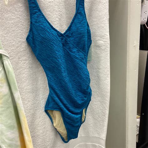 Penbrooke Dark Teal Blue One Piece Krinkle Suit Size 16 – Cy's Swim and ...