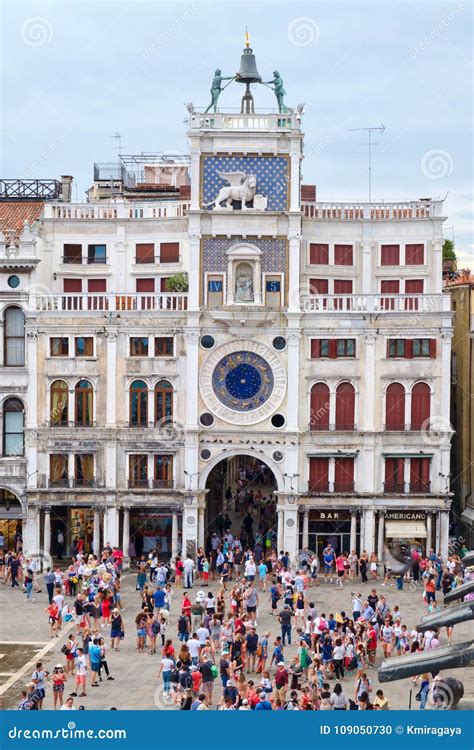 The Famous Clock Tower at St Marks Square in Venice Editorial Image ...