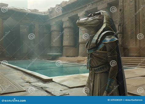 Crocodile-headed Egyptian God Sobek Standing In A Temple Royalty-Free Stock Image ...