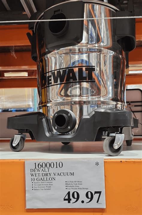 Costco DeWalt 10 HP Stainless Steel Wet/Dry Vacuum, 40% OFF