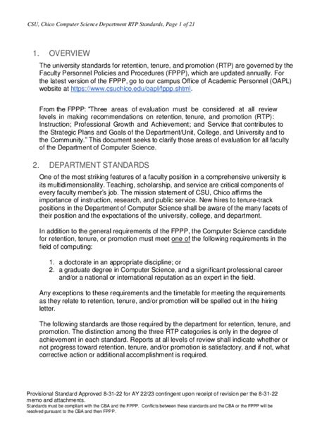 Fillable Online CSU, Chico Computer Science Department RTP Standards ...