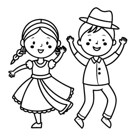 Crianças chilenas dançando Cueca Vector Clip Art Icon Ilustração em ...