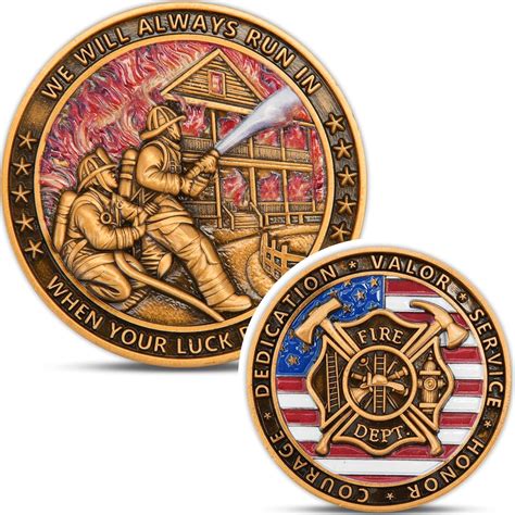 Amazon.com: Heroic Firefighter Challenge Coin - Tribute to Bravery and ...