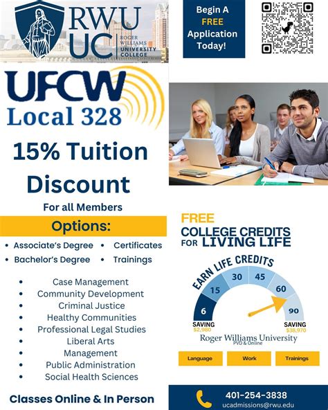 UFCW Local 328 » New Member Benefit! 15% Tuition Discount at Roger ...