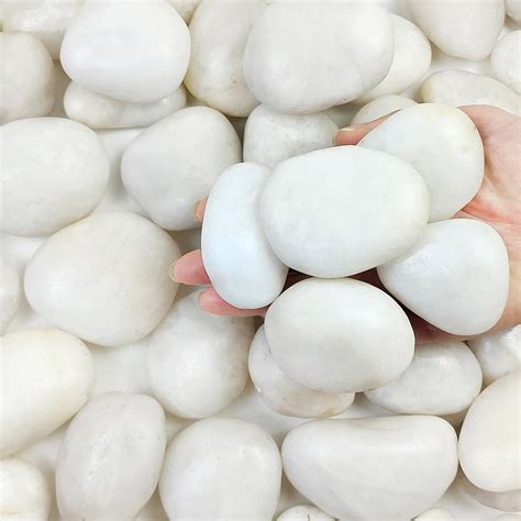 Amazon.com: FANTIAN 40 Pounds Large White River Rocks for Outdoor ...