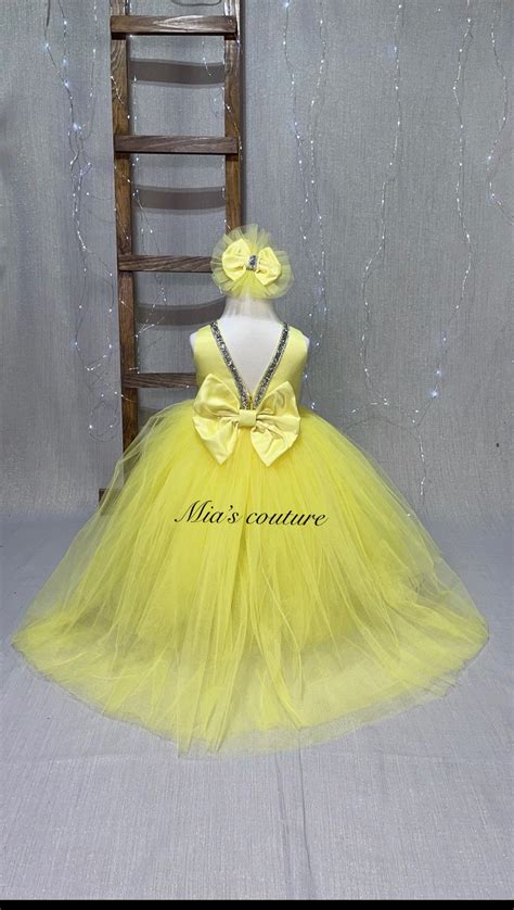 Princess Gown Yellow Ball Gown Baby Dress Full Length Gown - Etsy
