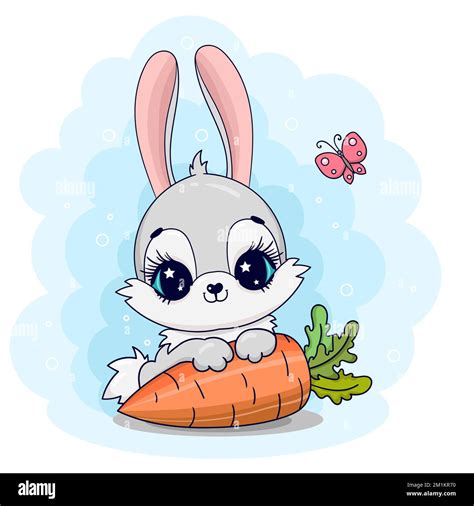 Cute Rabbit With Carrot at Heidi Tan blog