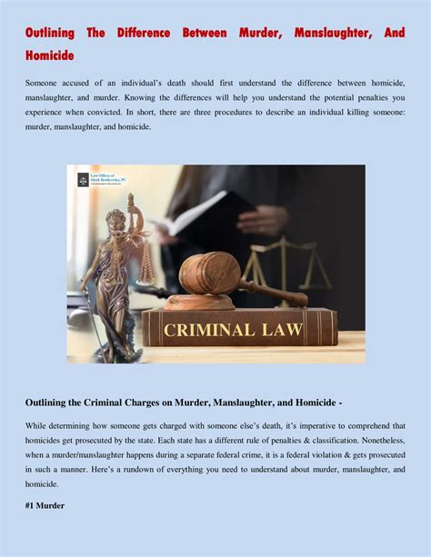 PPT - Outlining The Difference Between Murder, Manslaughter, And ...