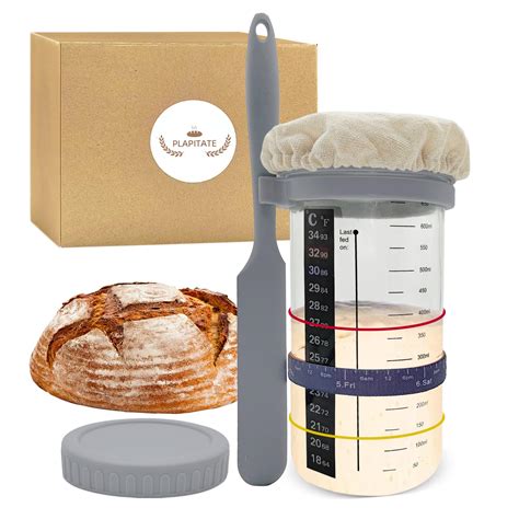 PLAPITATE Sourdough Starter Kit - Sourdough Starter Jar with ...