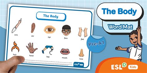 ESL Body Word Mat for Pre-A1