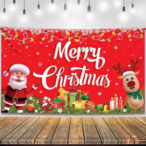 Party Propz Christmas Backdrop Banner - 4x5 ft, Merry Christmas Banner ...