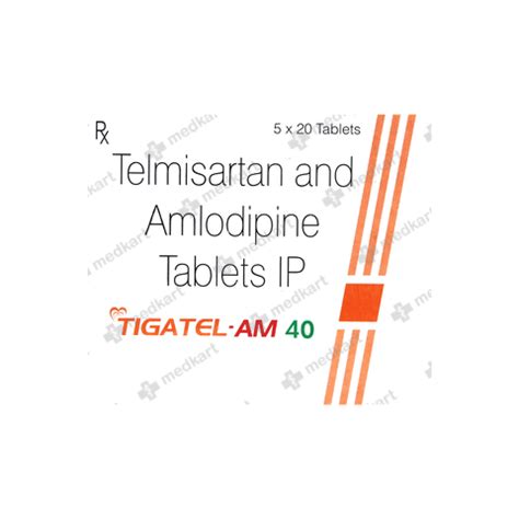 TIGATEL AM 40MG TABLET 20'S: Uses, Price, Side effects & Generic ...