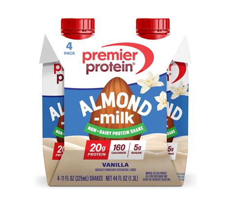 Premier Protein Almondmilk Non-Dairy Protein Shake, 20g Protein, 5g ...