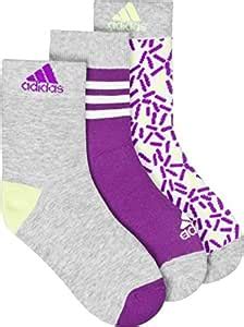 Adidas Girl's Cotton Yg Gra 3Pp Ankle Socks (Pack of 3) (S15830_Lgreyh ...