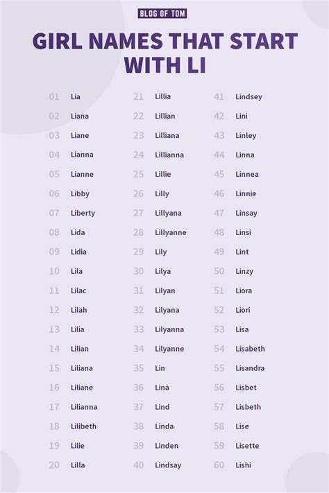 Girl Names That Start With Li: [Captivating Choices for Your Little One ...