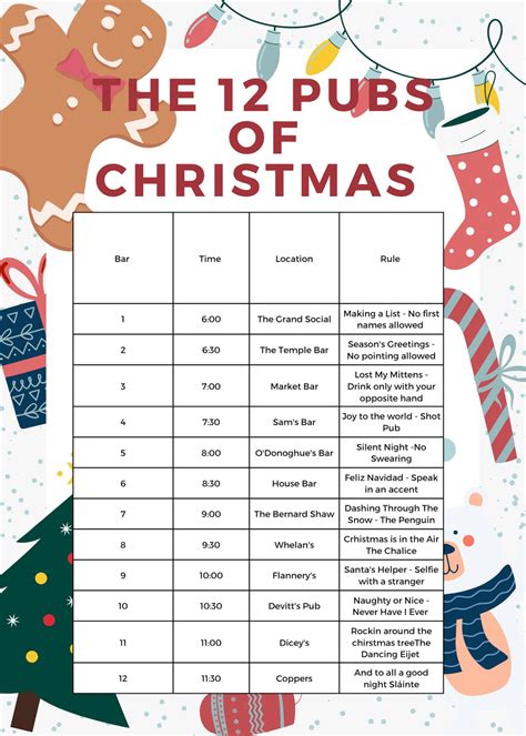 Custom 12 Pubs of Christmas Pub Crawl Invitation & Template - Etsy