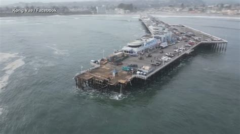 Portion of Santa Cruz wharf collapses into ocean after high waves ...