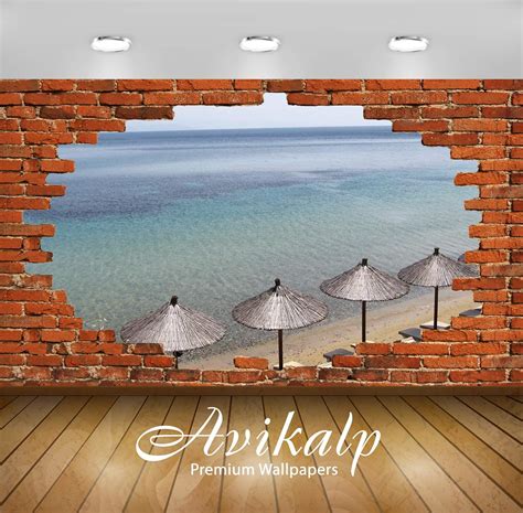 Buy Avikalp Exclusive 3DAZP3950 Skiathos Nature Red Brick HD 3D ...