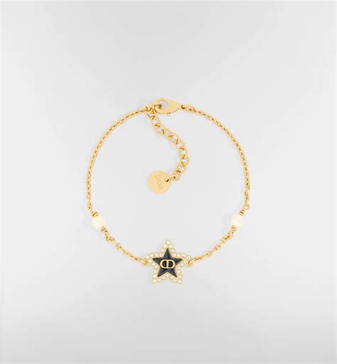 Petit CD Lucky Baroque Bracelet Gold-Finish Metal, White Resin Pearls ...