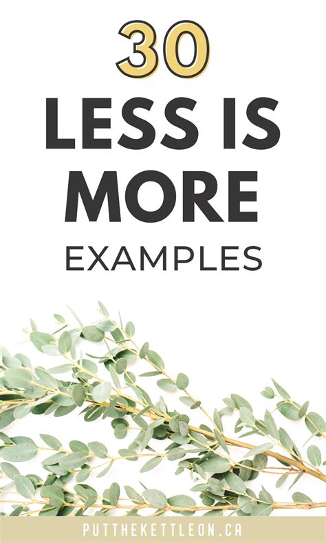 Image result for Less Is More Examples