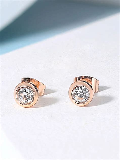 Bold Stud Earrings with Crystals | Peora