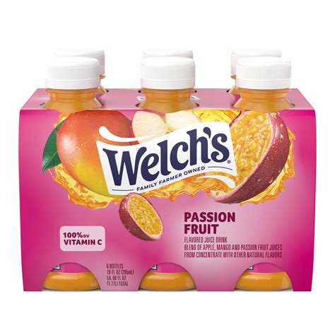 Welch's Passion Fruit Juice Drink 10 fl oz On-the-Go Bottle Pack of 6 ...