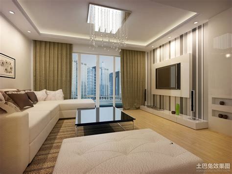 客厅的设计将现代、简洁、时尚融入居室中，利用少量元素来提升品质。-家居美图_装一网装修效果图