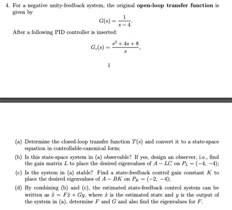 Image result for Negative Non Unity Unity Feedback Transfer Function