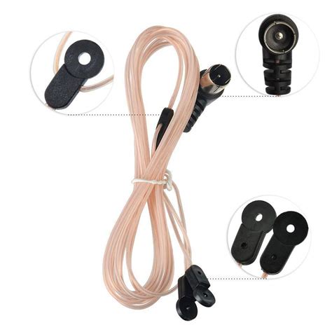 Buy Bingfu FM Antenna 75ohm Dipole Indoor FM Antenna F Male Adapter and ...