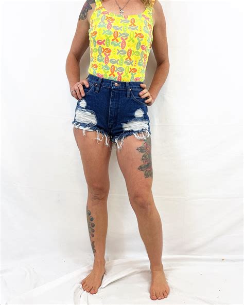 Vintage 1990s 90s Cut Offs Daisy Dukes Wrangler Mini Hot Shorts Denim ...
