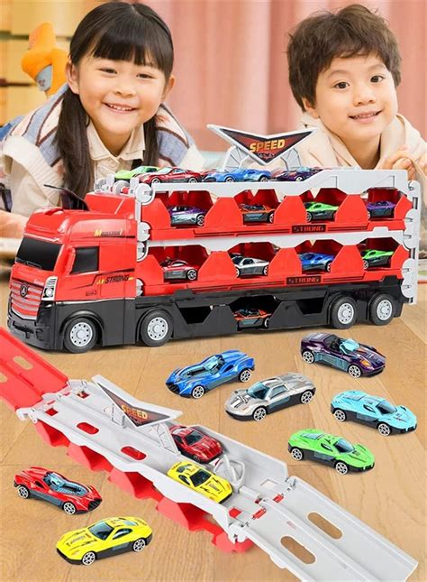 Buy Mega Hauler Truck with Ejection Race Track, Kids' Deform ...