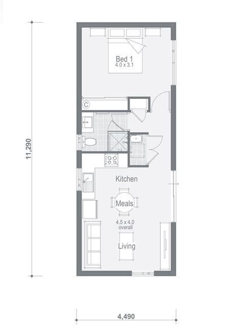 the floor plan for a two bedroom apartment with an attached kitchen ...