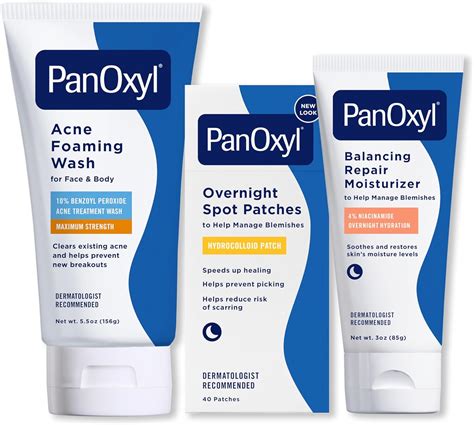 Amazon.com: PanOxyl Before Bed Skincare Routine Bundle - Acne Foaming ...
