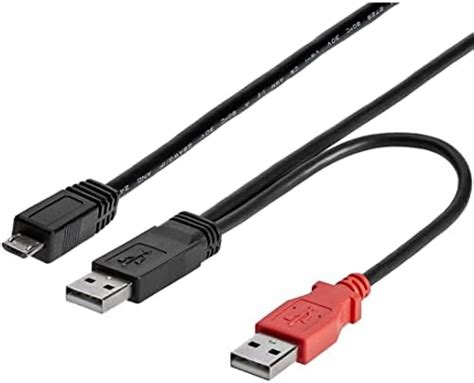 StarTech 3-Feet USB Y Cable for External Hard Drive - Dual USB A to ...