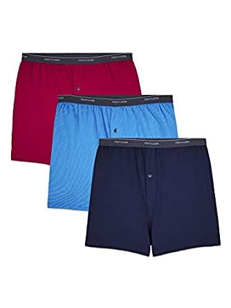 Buy Fruit of the Loom Men's Big Man Knit Boxers (Pack of 3), Assorted ...