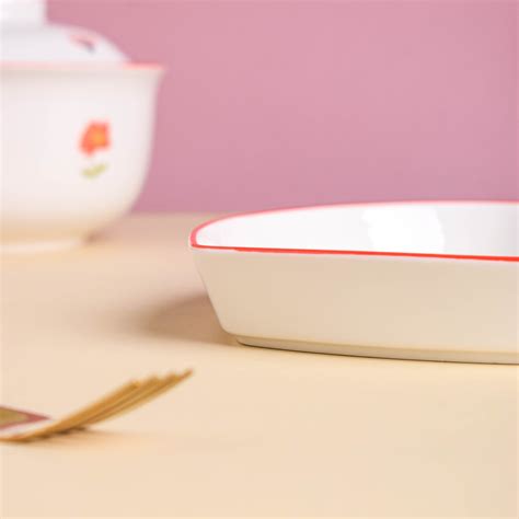 Floral Heart Supper Set For 4 Online - Premium Dinner Set | Nestasia