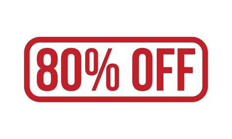 80 Percent Off Rubber Stamp. Red 80 Percent Off Rubber Grunge Stamp ...