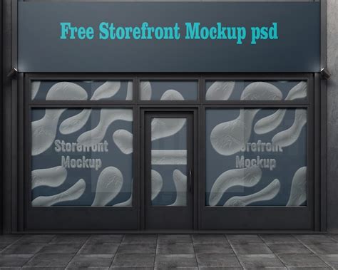Mockup PSD Free um sinal psd simulado de vitrine em um prédio | PSD Premium