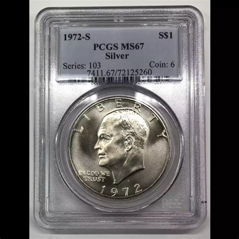 1972-S Silver Ike Eisenhower Dollar PCGS MS-67 - Old Pueblo Coin