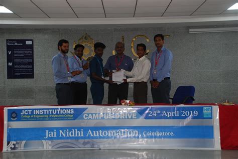 On-campus Drive – Jai Nidhi Automation, Coimbatore – JCT Engineering