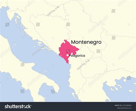 High Detailed Map Montenegro Outline Map Stock Vector (Royalty Free ...